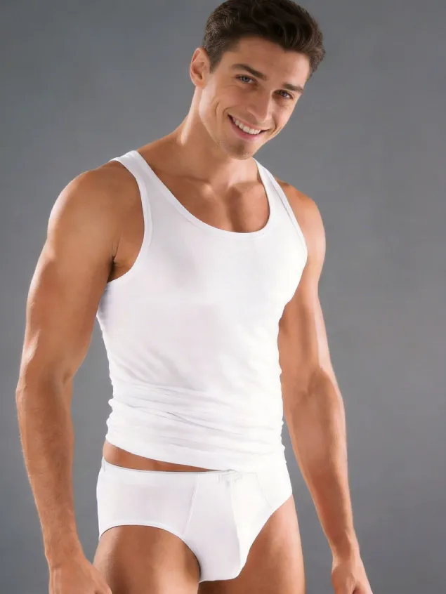 Мужская майка Mey Dry Cotton 46000 101 - белая Мужская майка Mey Dry Cotton 46000 101 - белая