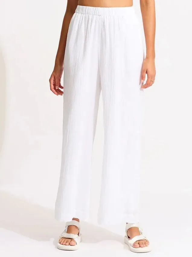 Штаны Seafolly Crinkle Beach 55064 - белые Штаны Seafolly Crinkle Beach 55064 - белые