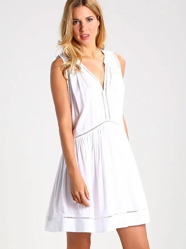 Короткое платье-туника Seafolly Beach Basics 52931-DR - белый Короткое платье-туника Seafolly Beach Basics 52931-DR - белый